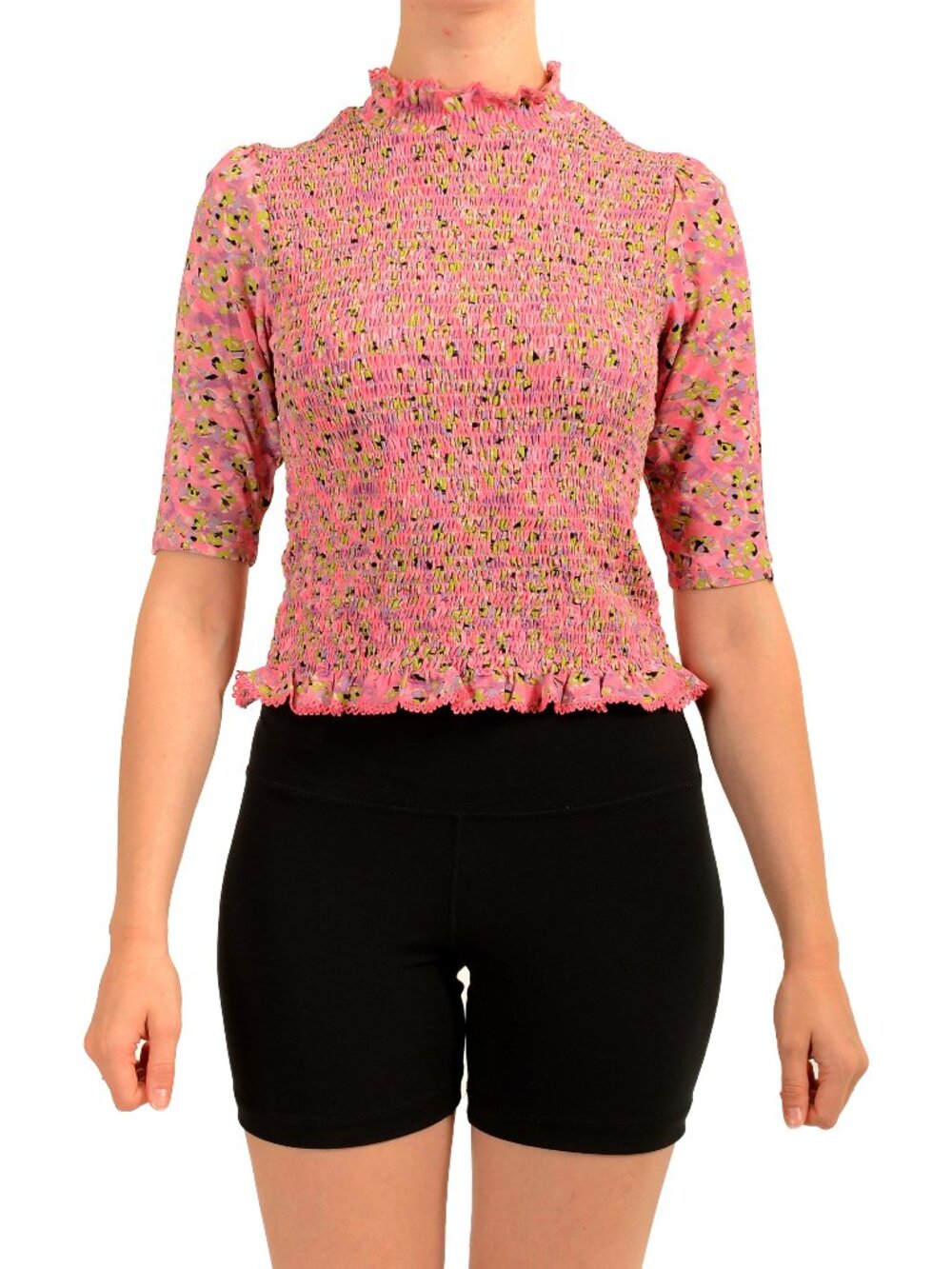 Hugo Boss Women's "Dandelia" Short Sleeve Stretch Blouse Top US S IT 40